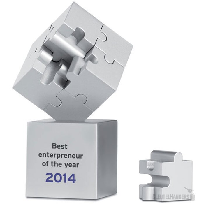 Metalen 3d puzzel Kubzle mat zilver