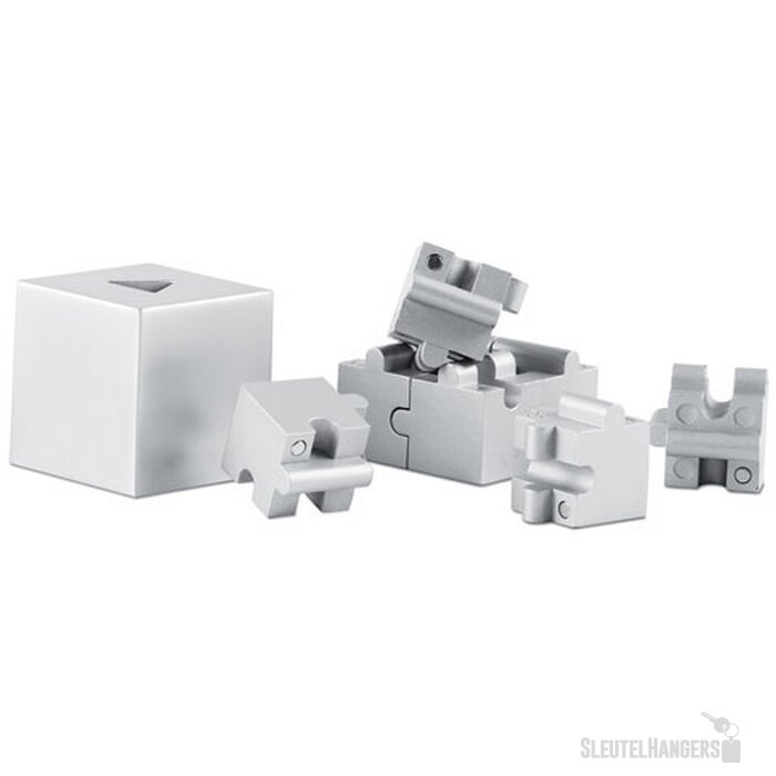 Metalen 3d puzzel Kubzle mat zilver