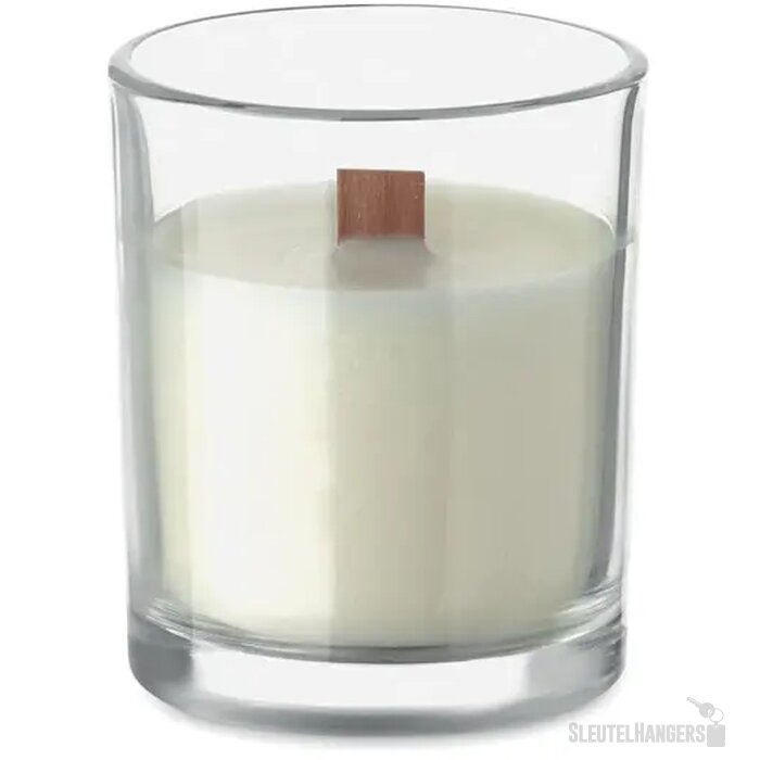 Plantaardige waskaars 80gr Kivas wood transparant