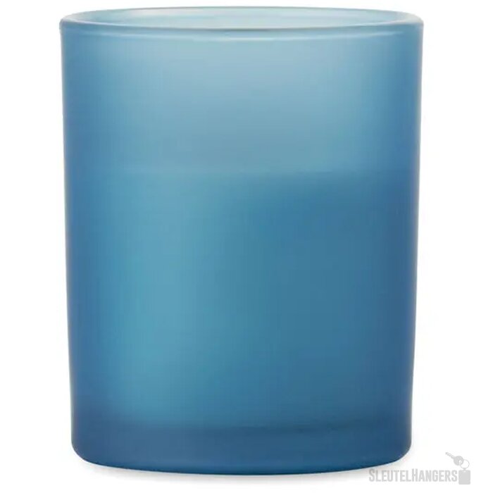 Plantaardige waskaars 80gr Kivas wood blauw