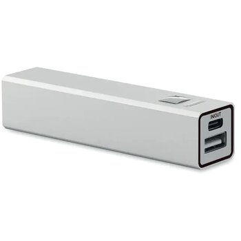 Powerbank 2600 mah Poweraluc mat zilver