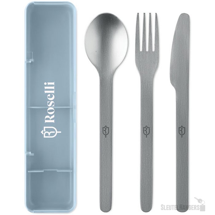 Roestvrijstalen bestekset Mesteck babyblauw