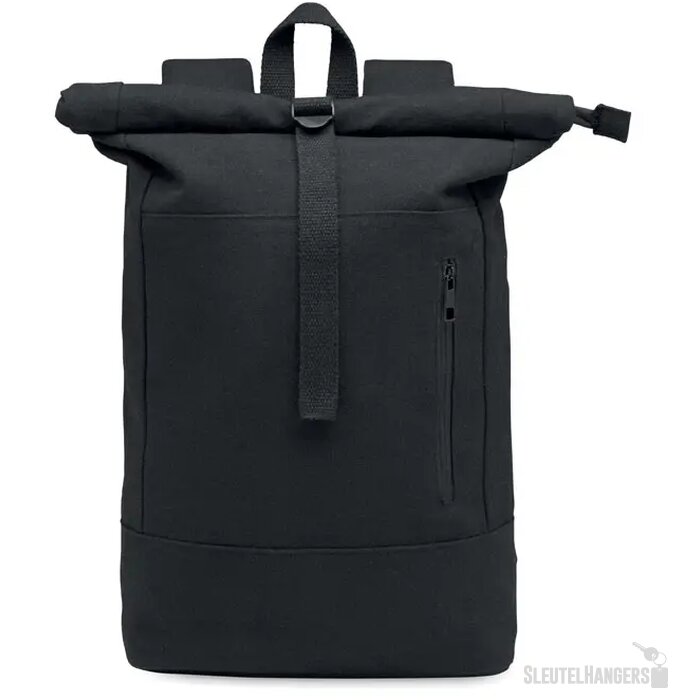 Rolltop 15 inch laptop rugzak Koper roll zwart