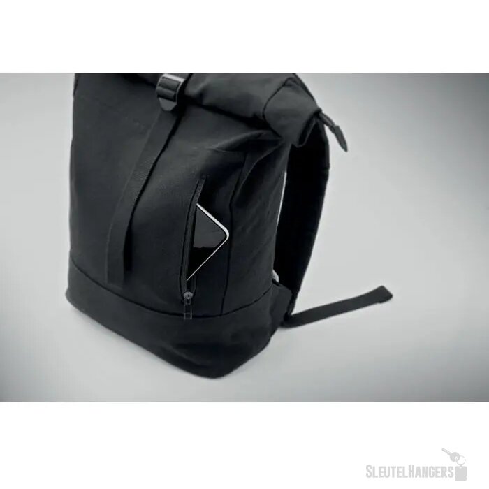 Rolltop 15 inch laptop rugzak Koper roll zwart