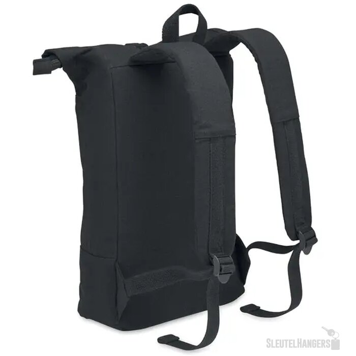 Rolltop 15 inch laptop rugzak Koper roll zwart