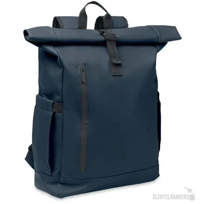 Rolltop laptop rugzak 600d Bangkok roll blauw