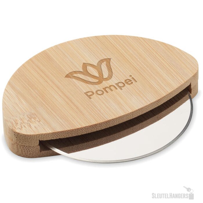 Ronde bamboe pizzasnijder Napol Bruin