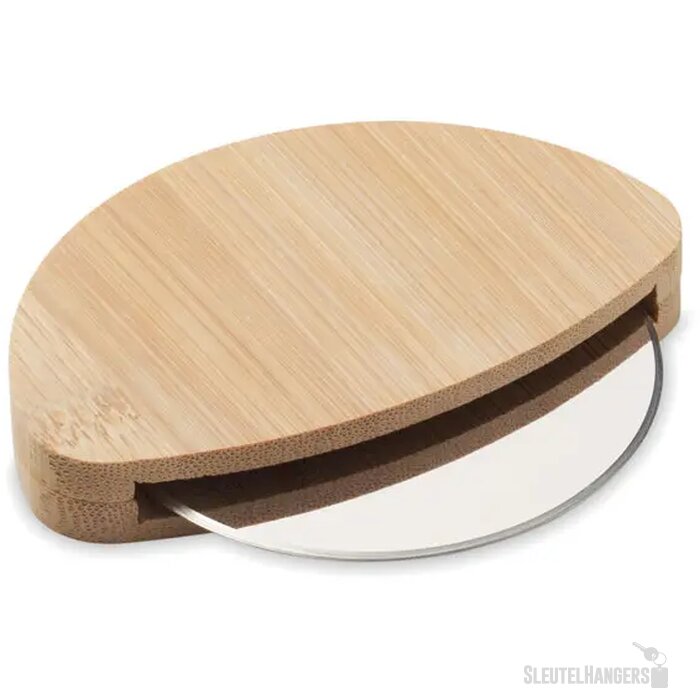 Ronde bamboe pizzasnijder Napol Bruin