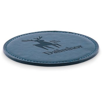 Ronde onderzetter in pu Posa marineblauw