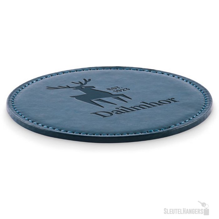 Ronde onderzetter in pu Posa marineblauw