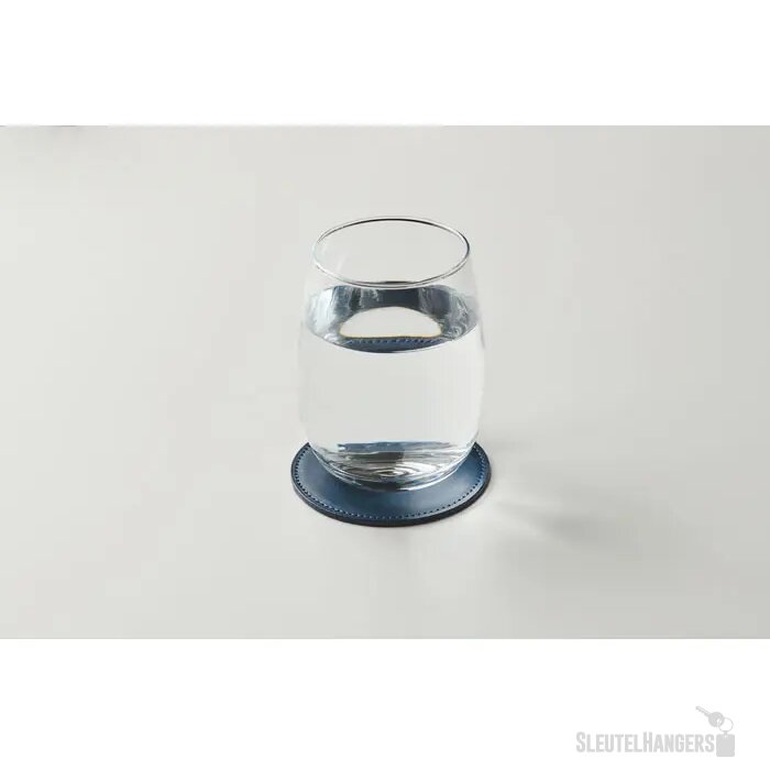 Ronde onderzetter in pu Posa marineblauw