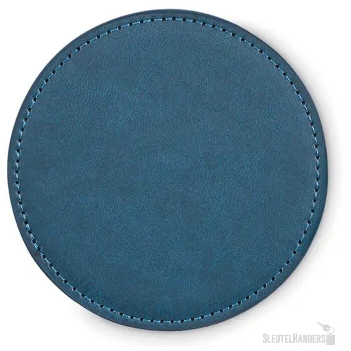 Ronde onderzetter in pu Posa marineblauw