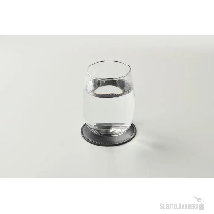 Ronde onderzetter in pu Posa zwart