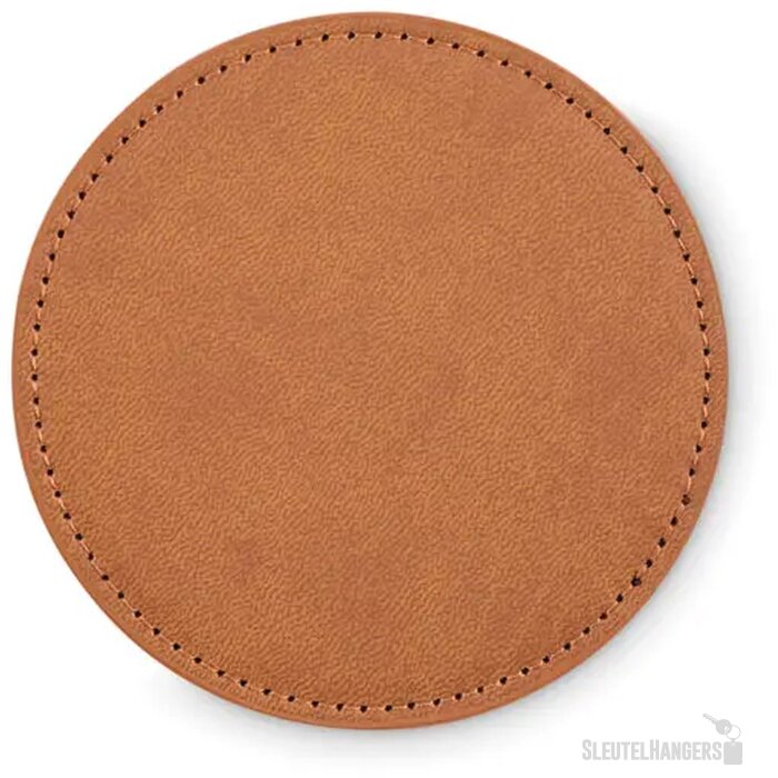 Ronde onderzetter in pu Posa bruin