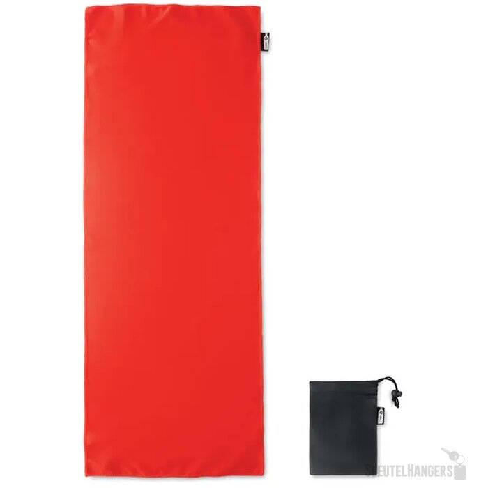 Rpet sporthanddoek in zakje Tuko Rood