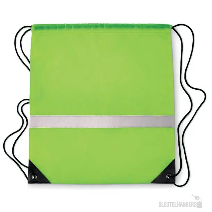 Rugzak met koord Stripe neon geel