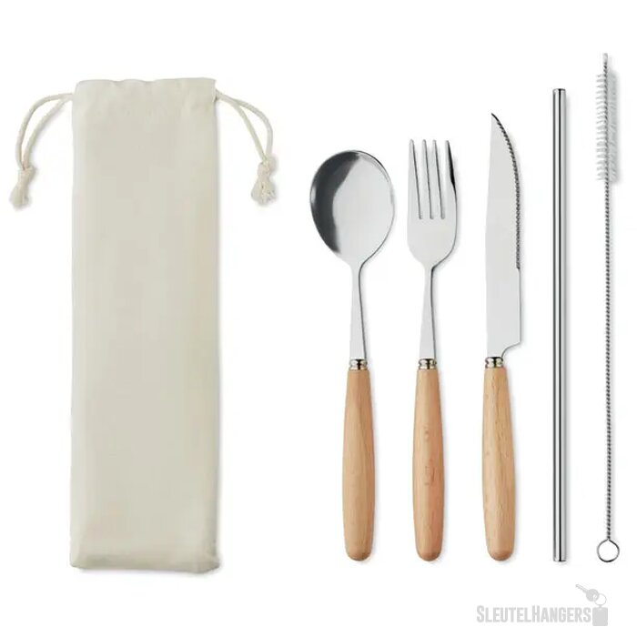 Rvs bestekset Custa set beige