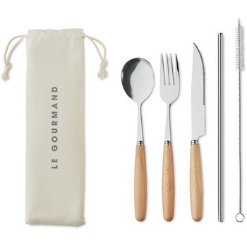 Rvs bestekset Custa set beige