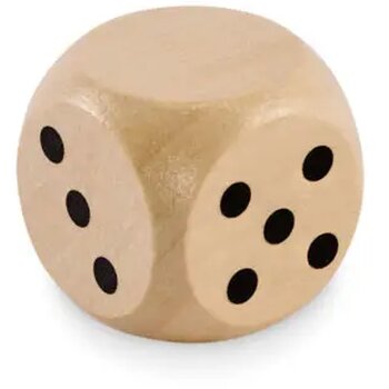 Schima houten dobbelsteen 3cm Dadin hout