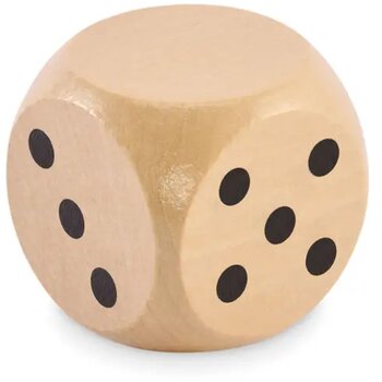 Schima houten dobbelsteen 5cm Dado hout