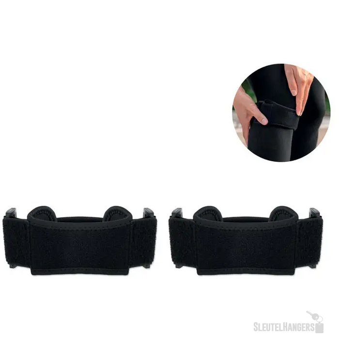 Set van 2 sport-kniebandages Stabil zwart