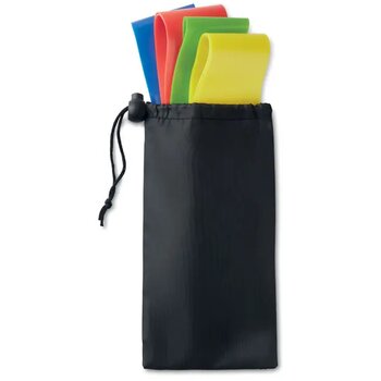 Set van 4 fitnessbanden Fitband zwart