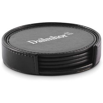 Set van 4 pu onderzetters Posa set Zwart