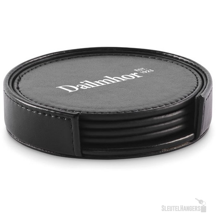 Set van 4 pu onderzetters Posa set Zwart