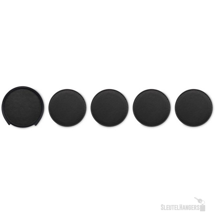 Set van 4 pu onderzetters Posa set Zwart