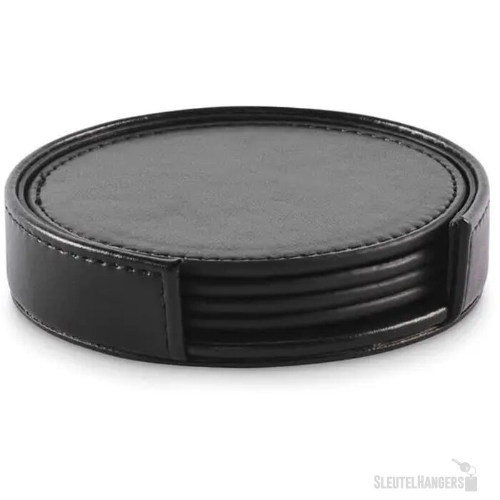 Set van 4 pu onderzetters Posa set Zwart