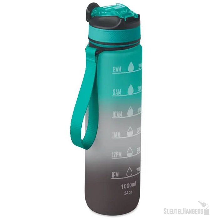 Sportwaterfles rpet 1l Activate zwart/blauw