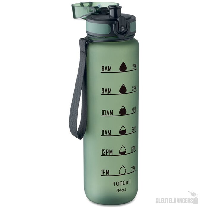 Sportwaterfles rpet 1l Isforden mark donker marinegroen