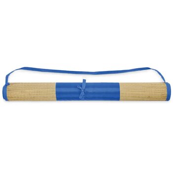Strandmat van natuurlijk stro Rafia royal blauw