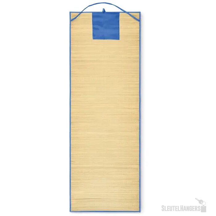 Strandmat van natuurlijk stro Rafia royal blauw
