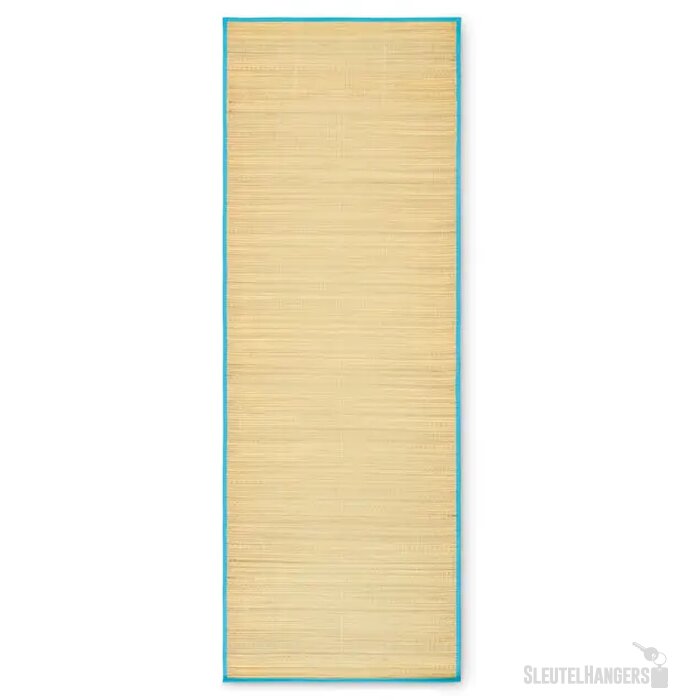 Strandmat van natuurlijk stro Rafia turquoise