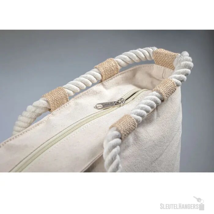 Strandtas canvas/jute Makenke beige