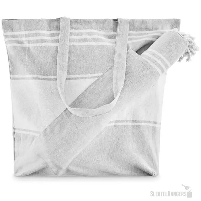 Strandtas met hamamdoek Hummum grijs