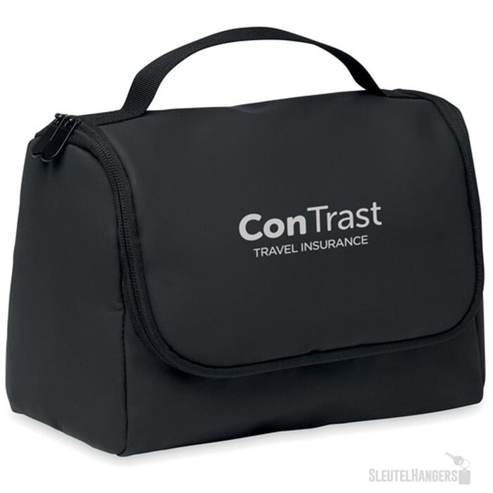 Toilettas met ophanghaak in pu Away zwart