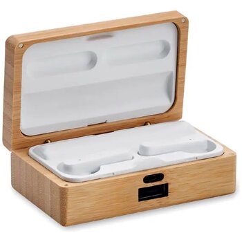 Tws oordopjes in bamboe doosje Orebam hout