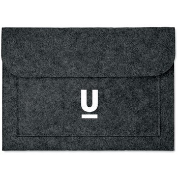 Vilten laptophoes Pouchlo Grijs