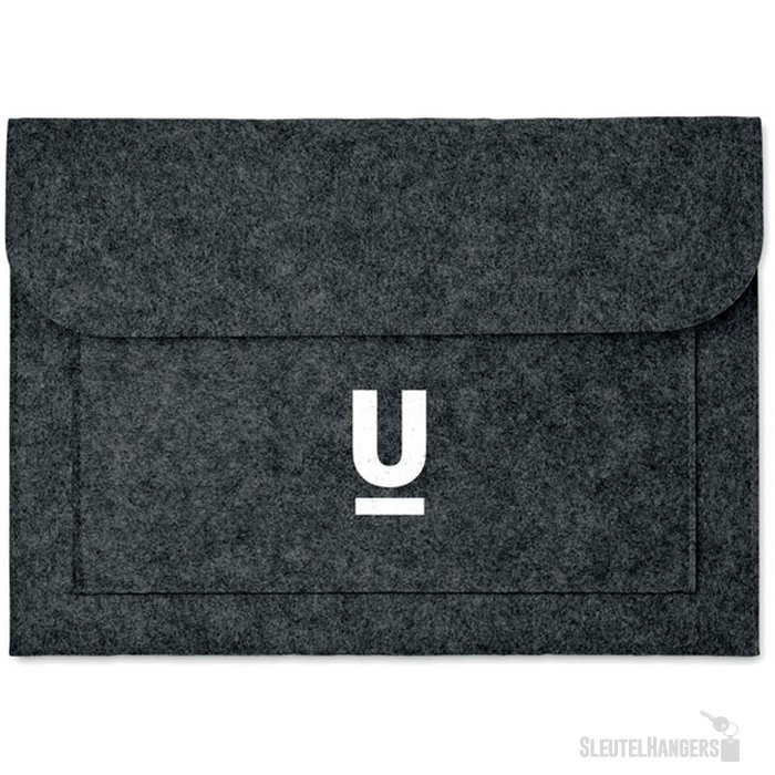 Vilten laptophoes Pouchlo Grijs