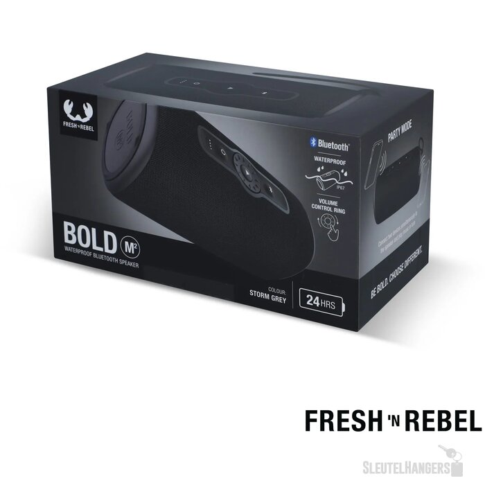  1RB7400 I Fresh 'n Rebel Bold M2 Waterbestendige Bluetooth Speaker donker gun metal
