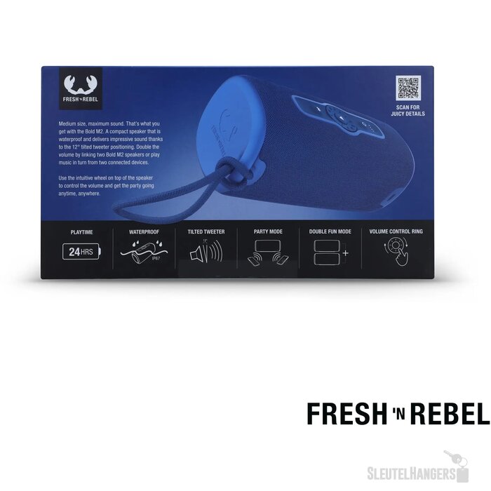  1RB7400 I Fresh 'n Rebel Bold M2 Waterbestendige Bluetooth Speaker blauw