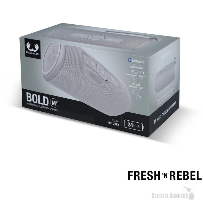  1RB7400 I Fresh 'n Rebel Bold M2 Waterbestendige Bluetooth Speaker licht grijs