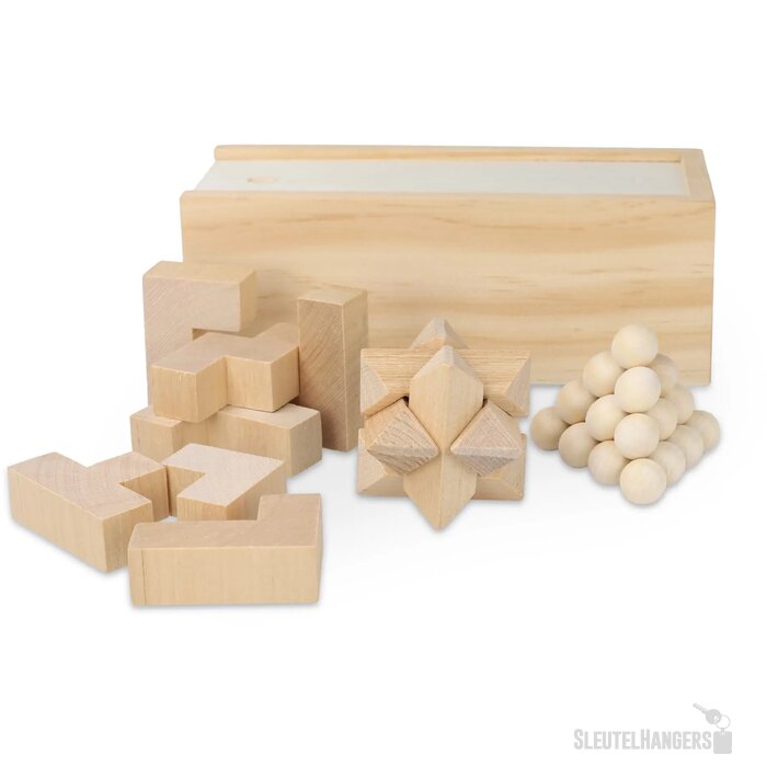 3-in-1 denkspel hout / hout