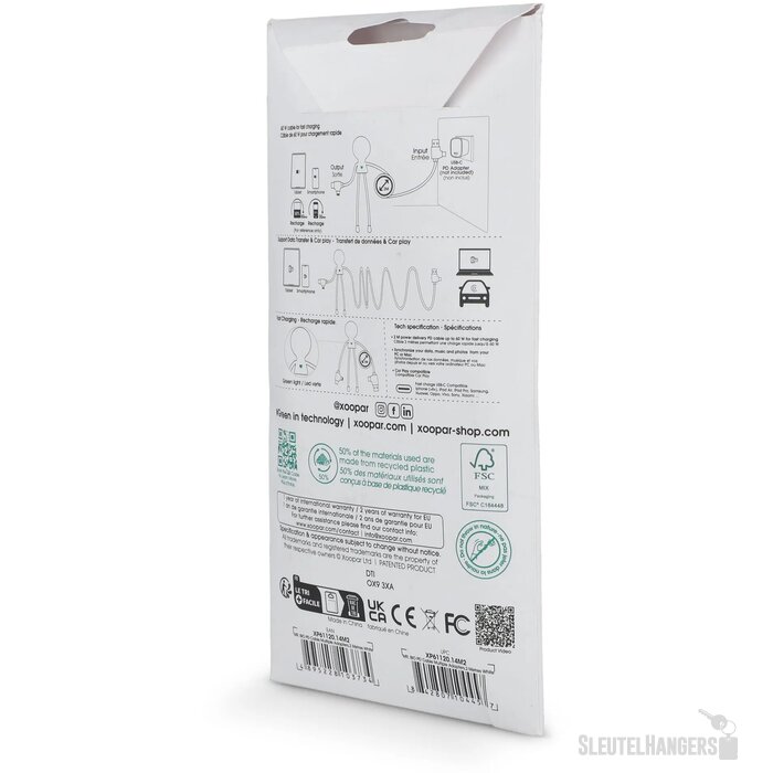 2092 - Xoopar Mr Bio Long 60 W PD Multi Oplaadkabel 2 Meter wit