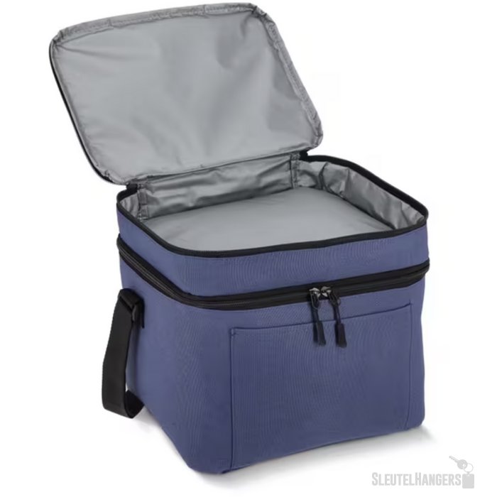600D gerecycled PET koeltas met twee vakken Blauw