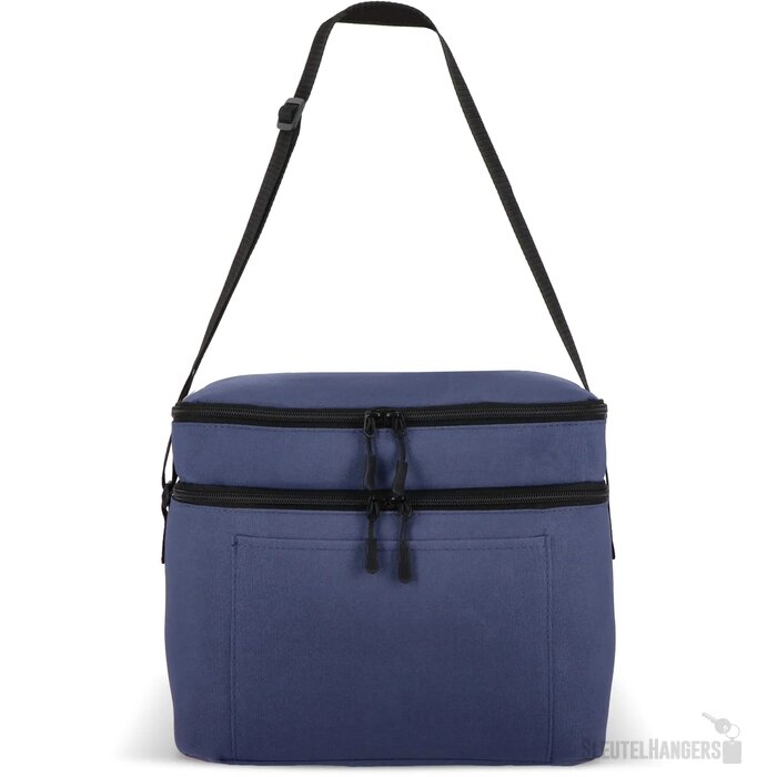 600D gerecycled PET koeltas met twee vakken Blauw