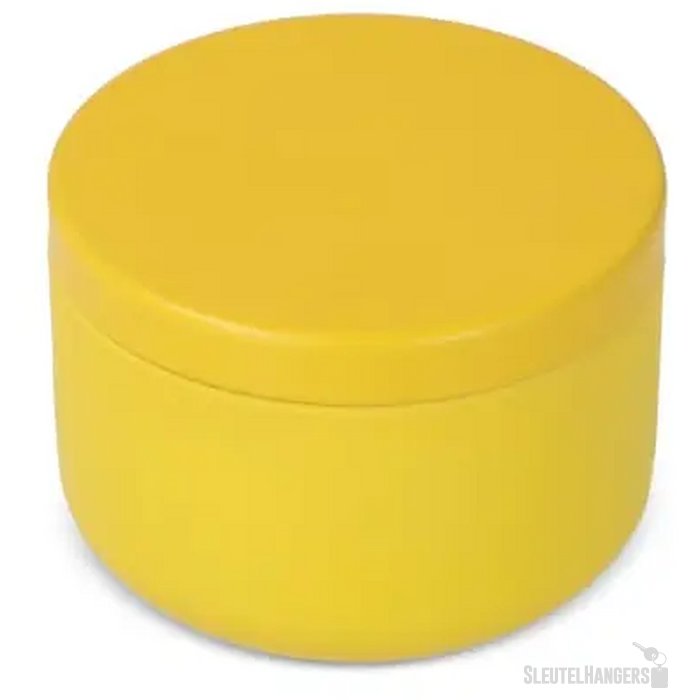 Asana plantaardige kaars in gerecycled blik geel