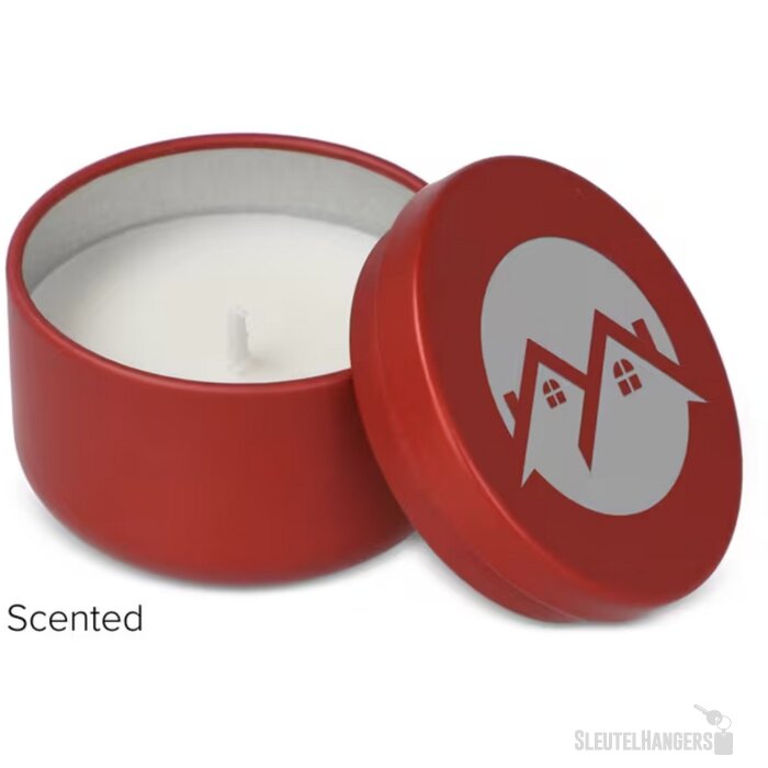 Asana plantaardige kaars in gerecycled blik rood